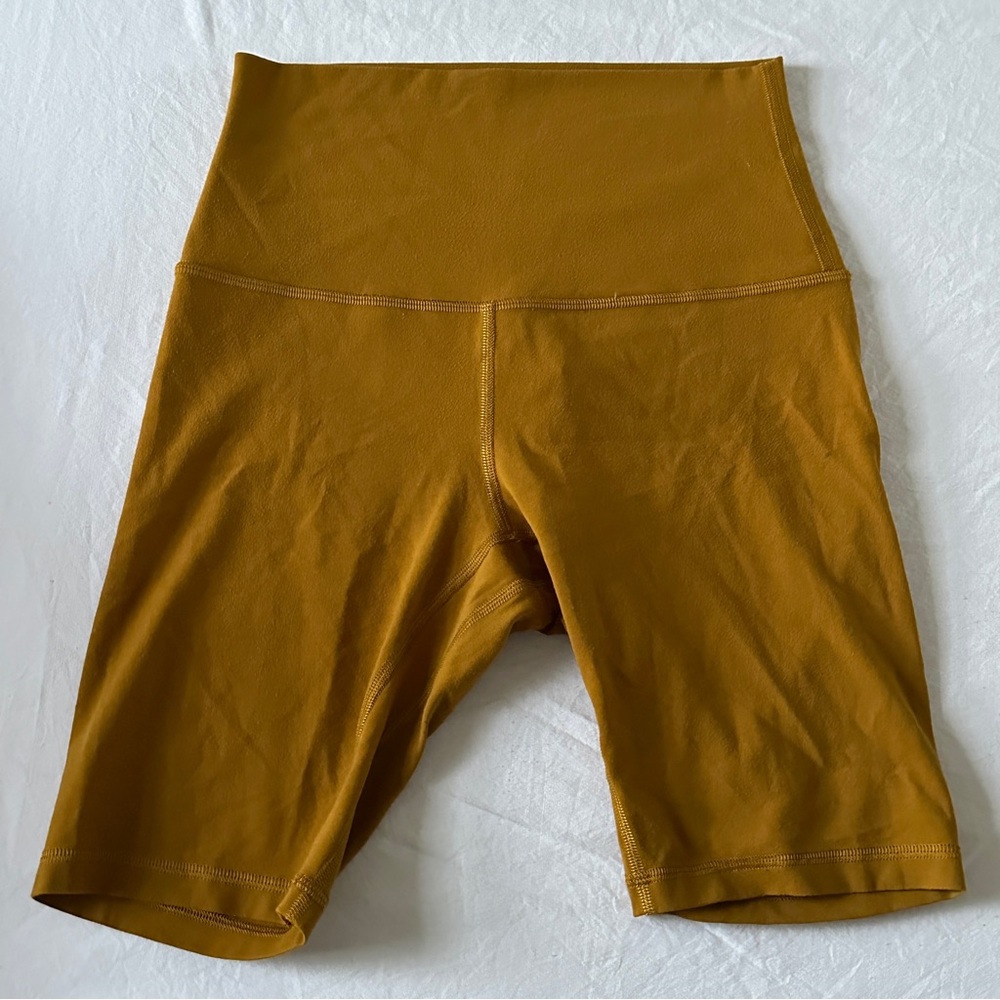 Lululemon Yellow Wunderunder Long Bike Shorts Size 4